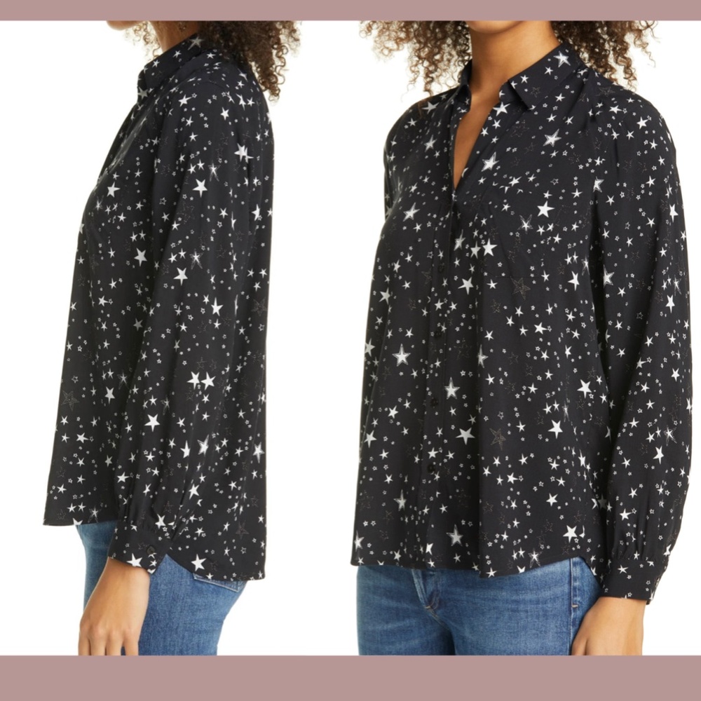 New Rails [ Xs ] Noemi Star Button Down Long Slee… - image 3
